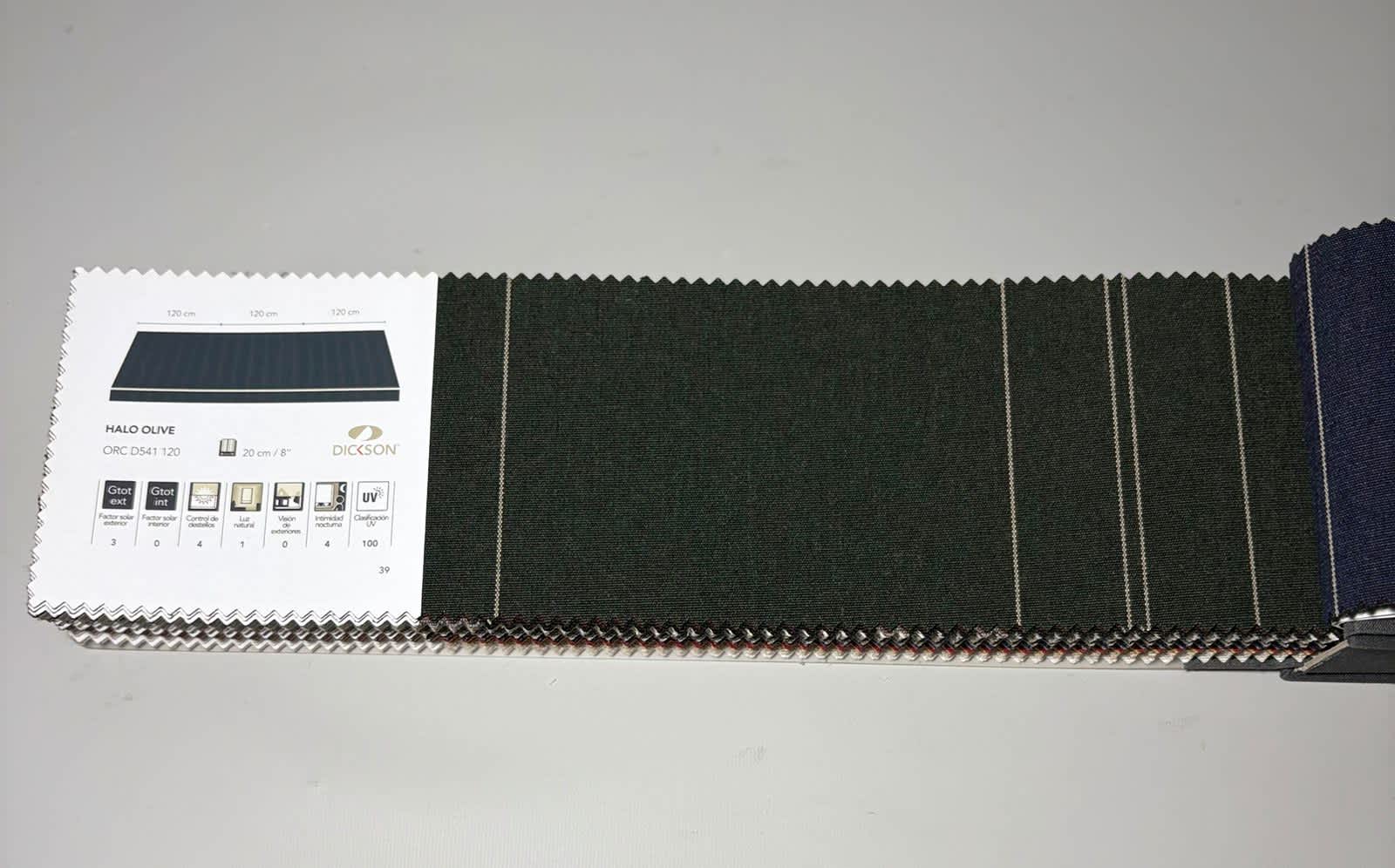 muestra de lona rayada